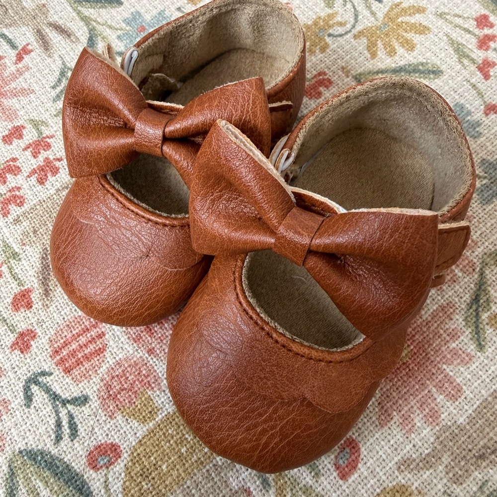 Classic Brown Bow Mary Jane Kids Shoes